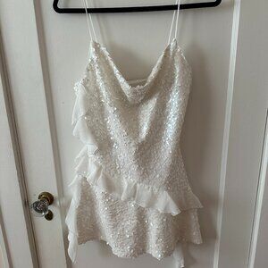 Zara Sequin Ruffle Mini Dress